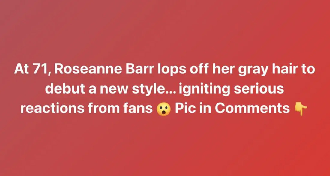 Roseanne Barr shows off a new pixie haircut at 71, delighting fans