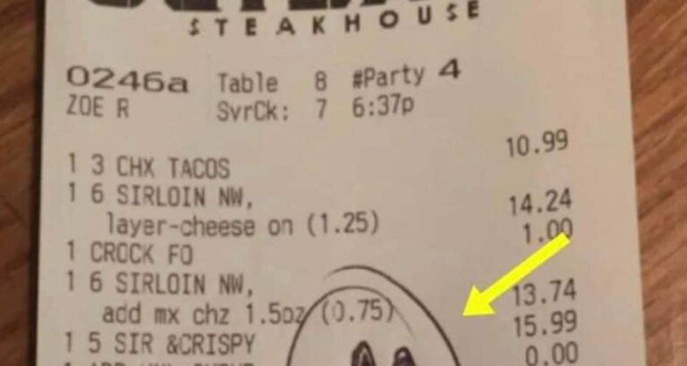 Four police officers grab a bite after a long shift – can’t believe what’s then written on their receipt