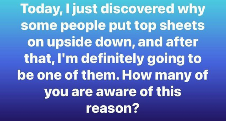 Why Some People Purposefully Put Top Sheets On Upside Down