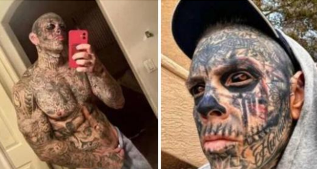 Man Spends $70k To Tattoo His Full Body And Eyeballs, But Wait Till You See What He Looked Like Before