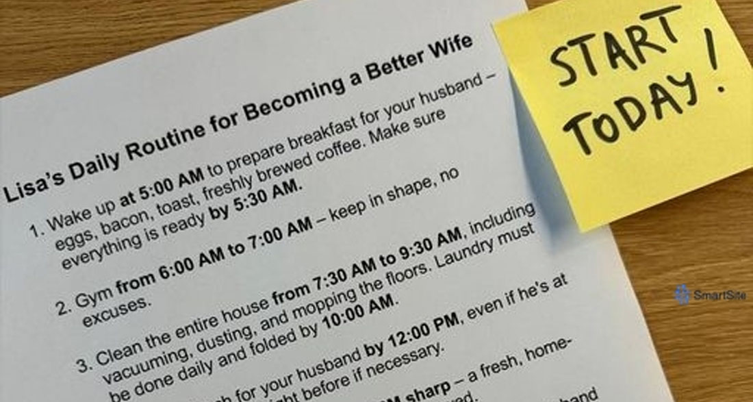 My Husband Created a New Schedule for Me to ‘Become a Better Wife’, I Taught Him a Good Lesson in Response